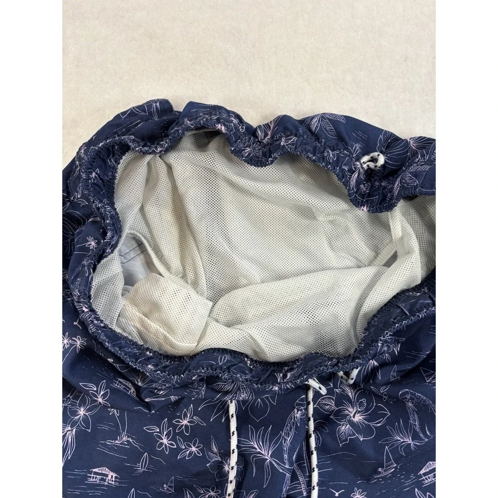 Goodfellow Men's Large Tropical Blue Swim‎ Shorts Trunks Beach Resort Vacation